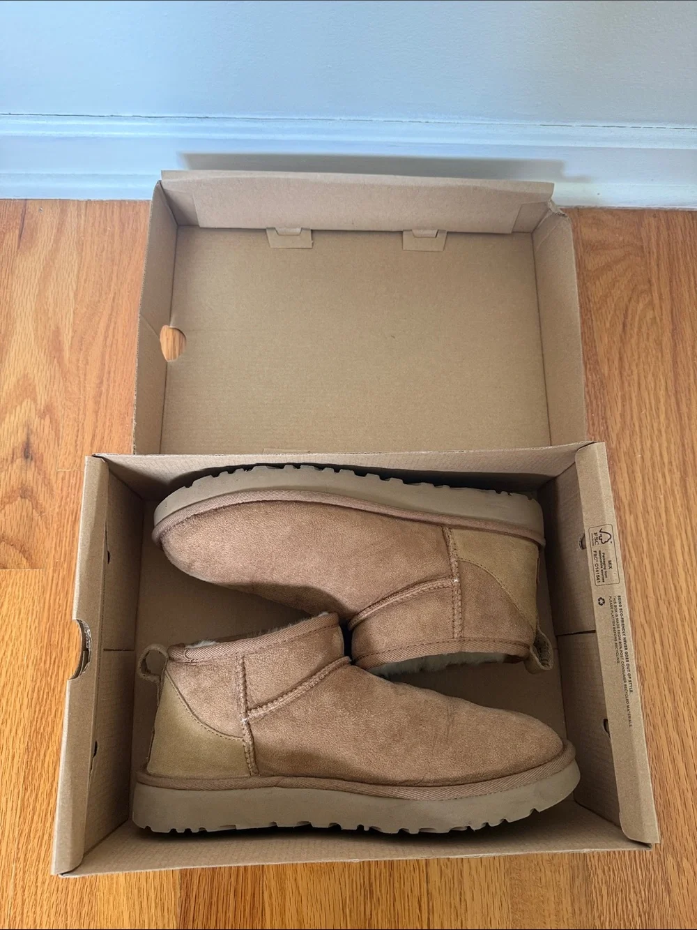 UGG Ultra Mini Chestnut Suede Shearling Slippers